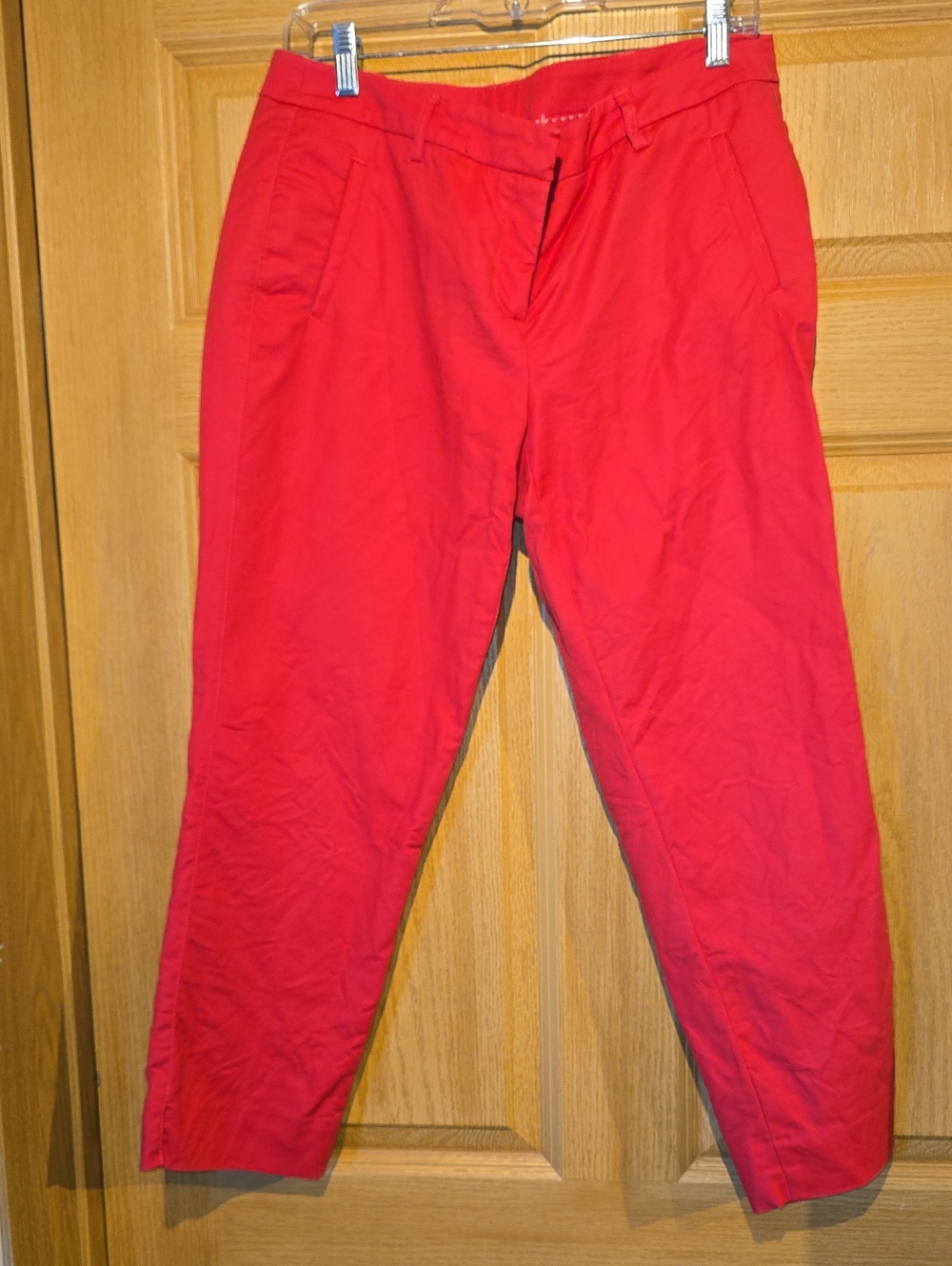 Kenar Bright Red Cropped Ankle Pants
